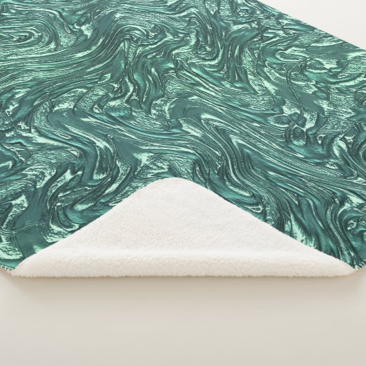 Texturierte Jade- und Blausengrün-Tönen Sherpadecke (3/4)