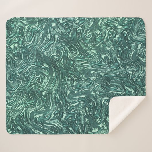 Texturierte Jade- und Blausengrün-Tönen Sherpadecke (Vorderseite (Horizontal))