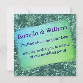 Texturierte Jade- und grünliche Zyantönen Einladung (Vorderseite)