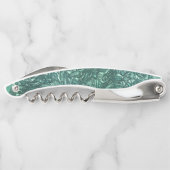 Texturierte Jade- und grünliche Zyantönen Kellnermesser (Rückseite)