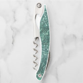 Texturierte Jade- und grünliche Zyantönen Kellnermesser (Vorderseite)