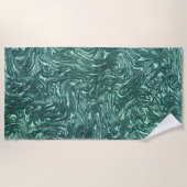 Texturierte Jade- und grünliche Zyantönen Strandtuch (Vorderseite)