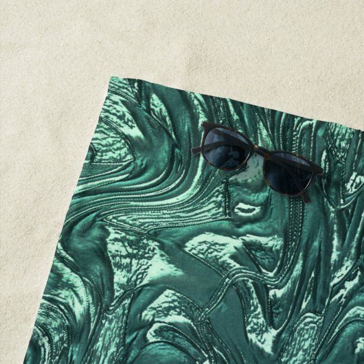 Texturierte Jade- und grünliche Zyantönen Strandtuch (Beispiel)