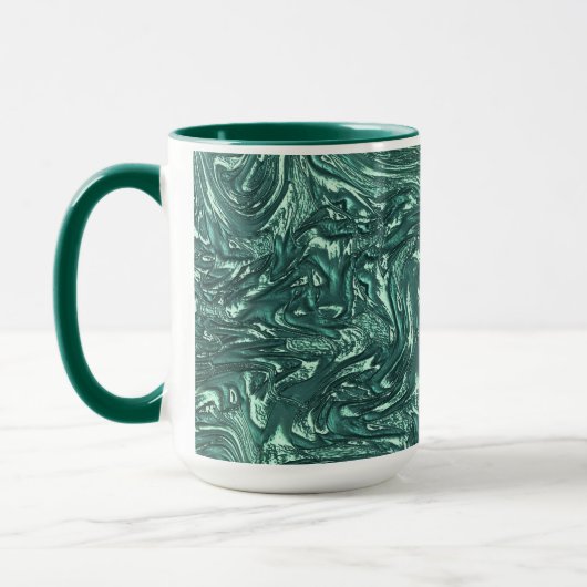 Texturierte Jade- und grünliche Zyantönen Tasse (Links)