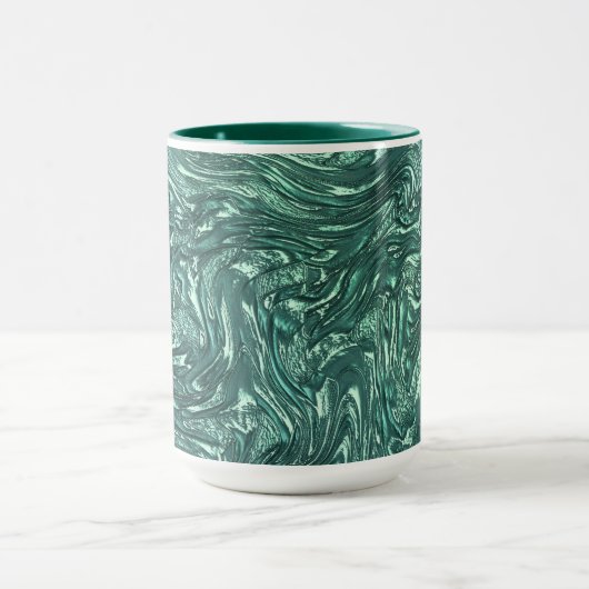 Texturierte Jade- und grünliche Zyantönen Tasse (Zentrum)