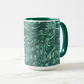 Texturierte Jade- und grünliche Zyantönen Tasse (VorderseiteRechts)