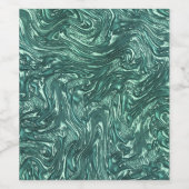 Texturierte Jade- und grünliche Zyantönen Weinetikett (Einzelnes Label)