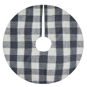 Texturierte Karierte Baumwollstoffe Hintergrund Polyester Weihnachtsbaumdecke