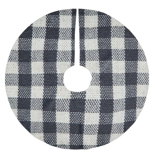 Texturierte Karierte Baumwollstoffe Hintergrund Polyester Weihnachtsbaumdecke (Vorderseite)