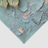 Texturierte Korallen Rose auf geschwächten Aquamar Seidenpapier (Detail)