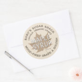 Texturierte Kraft Ahornleder auf Sandstone Ahornsi Runder Aufkleber (Umschlag)