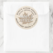 Texturierte Kraft Ahornleder auf Sandstone Ahornsi Runder Aufkleber (Tasche)