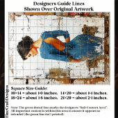 Texturierte Kunst, elegante Lady in Blue EL4L Deco Seidenpapier