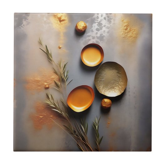 Texturierte Kupfer und Ochsenmetalle Fliese (Vorderseite)