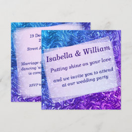 Texturierte Kurven blau bis violett Einladung