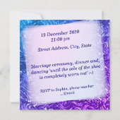 Texturierte Kurven blau bis violett Einladung (Rückseite)