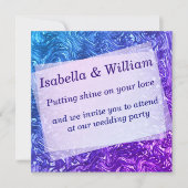 Texturierte Kurven blau bis violett Einladung (Vorderseite)