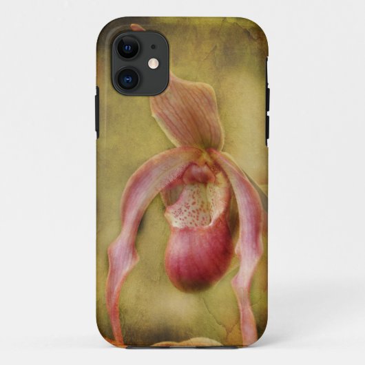 Texturierte Lady Slipper Orchid Case-Mate iPhone Hülle (Rückseite)
