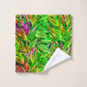 Texturierte Leaf Garden Art Badhandtuch Set (Waschlappen)