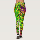 Texturierte Leaf Garden Art Leggings (Rückseite)