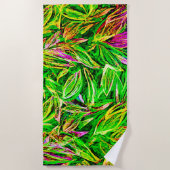 Texturierte Leaf Garden Art Strandtuch (Vorderseite)