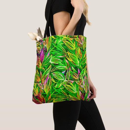 Texturierte Leaf Garden Art Tasche (Von Nahem)