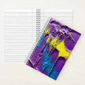 Texturierte Lila-gelb-blaue Farbe Fun Muster Notizblock (Innen)