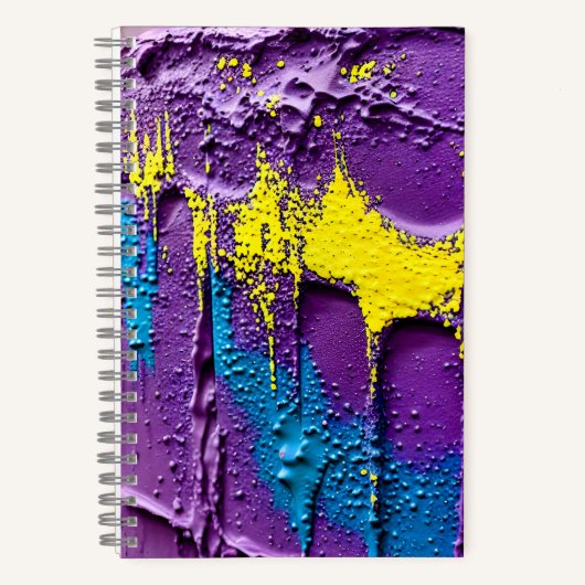 Texturierte Lila-gelb-blaue Farbe Fun Muster Notizblock (Vorderseite)