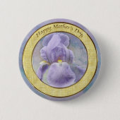 Texturierte Lila Iris-Muttertagstaste Button (Vorderseite)