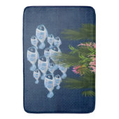 Texturierte Marine, Fisch, Rosa Korallen Badematte (Vorderseite Vertikal)