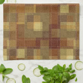 Texturierte monochrome braune Tartan kariert. Geschirrtuch (Gefaltet)