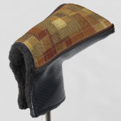 Texturierte monochrome braune Tartan kariert. Golf Headcover (3/4 Vorderseite)