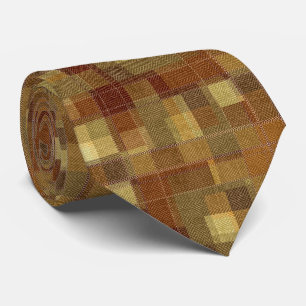 Texturierte monochrome braune Tartan kariert. Krawatte