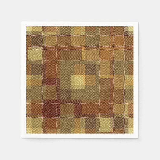 Texturierte monochrome braune Tartan kariert. Serviette (Vorderseite)