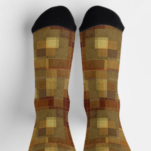 Texturierte monochrome braune Tartan kariert. Socken