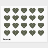 Texturierte Moos Green X Heart Aufkleber (Blatt)