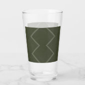 Texturierte Moos Green Zigzag Pint Glas (Rückseite)