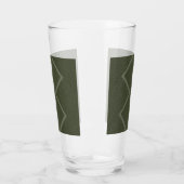 Texturierte Moos Green Zigzag Pint Glas (Links)