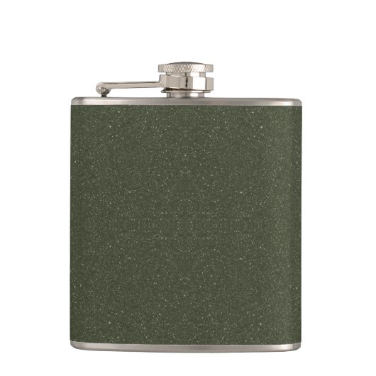 Texturierte Moos Grüne Vinyl ummantelte Flasche - Flachmann (Vorderseite)