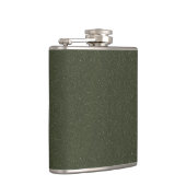 Texturierte Moos Grüne Vinyl ummantelte Flasche - Flachmann (Rechts)