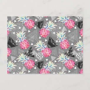 Texturierte Muster für geometrische Ananas Postkarte