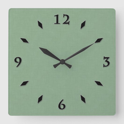 Texturierte mutierte grün. quadratische wanduhr (Vorderseite)