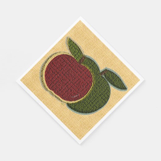Texturierte Obstäpfel Red Green Gold Serviette (Ecke)