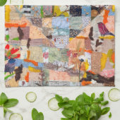 Texturierte Papier Herz Collage Küchentücher Handt (Gefaltet)