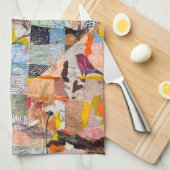 Texturierte Papier Herz Collage Küchentücher Handt (Viertel Falte)