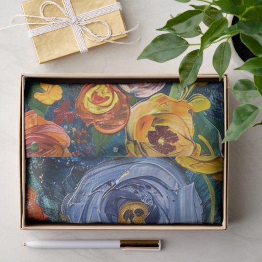 Texturierte Paste abstrakte Blume entcoupage Seidenpapier (Geschenk)