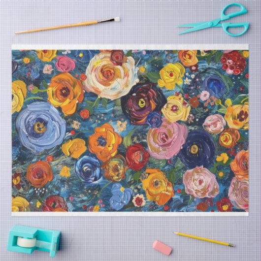 Texturierte Paste abstrakte Blume entcoupage Seidenpapier (Basteln)