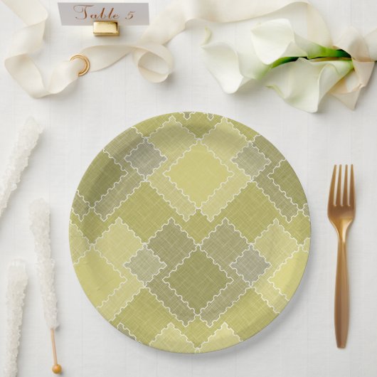 Texturierte Patchwork-Patchwork mehrfarbige Flicke Pappteller (Hochzeit)