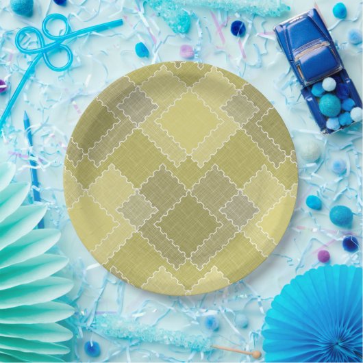 Texturierte Patchwork-Patchwork mehrfarbige Flicke Pappteller (Party)