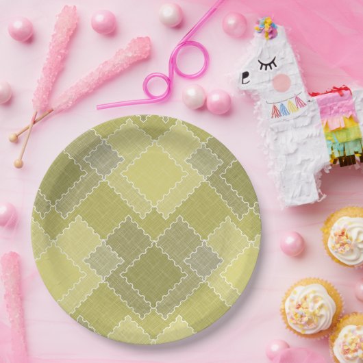 Texturierte Patchwork-Patchwork mehrfarbige Flicke Pappteller (Party)